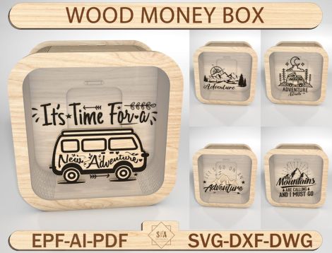 Caja de Ahorros de Madera para Niños - Archivos SVG para Cortes Láser y Alcancías