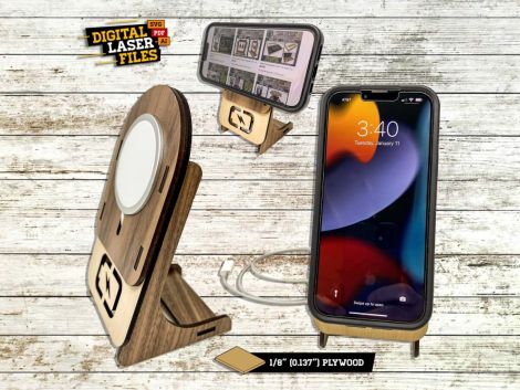 Archivos de Corte Láser SVG y Ai para Mag Dock de iPhone - Descarga Instantánea y Personal