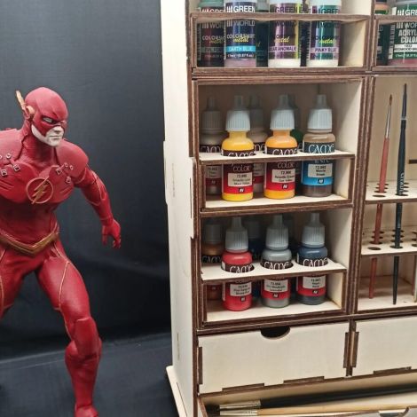 Estación de Pintura Portátil - Archivo DXF para Corte Láser y Proyectos Creativos