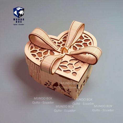 Diseño de Caja Corazón para Corte Láser - Regalo de Amor para San Valentín en Madera de 3m
