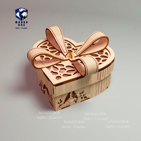Diseño de Caja Corazón para Corte Láser - Regalo de Amor para San Valentín en Madera de 3m