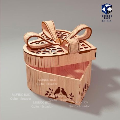 Diseño de Caja Corazón para Corte Láser - Regalo de Amor para San Valentín en Madera de 3m