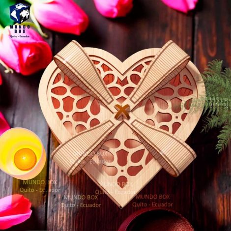 Diseño de Caja Corazón para Corte Láser - Regalo de Amor para San Valentín en Madera de 3m