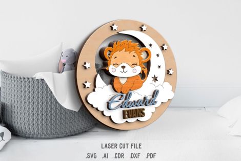 Paquete SVG de letreros de nombres para bebés - Archivos de corte láser Glowforge: Luna, N