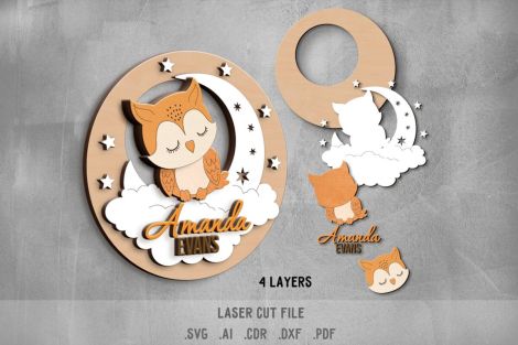 Paquete SVG de letreros de nombres para bebés - Archivos de corte láser Glowforge: Luna, N