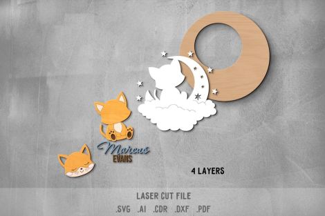 Paquete SVG de letreros de nombres para bebés - Archivos de corte láser Glowforge: Luna, N