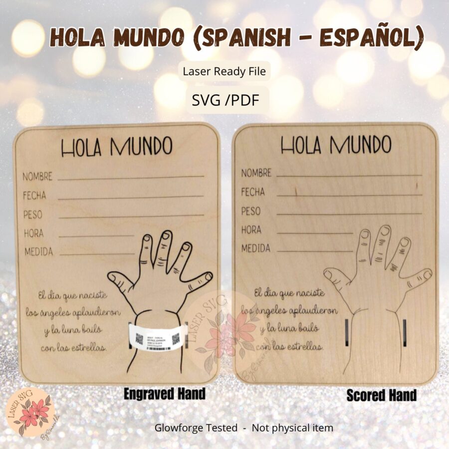 Porta Pulseras de Bebé - Archivo Digital para Corte Láser Glowforge, Signo de Nacimiento P