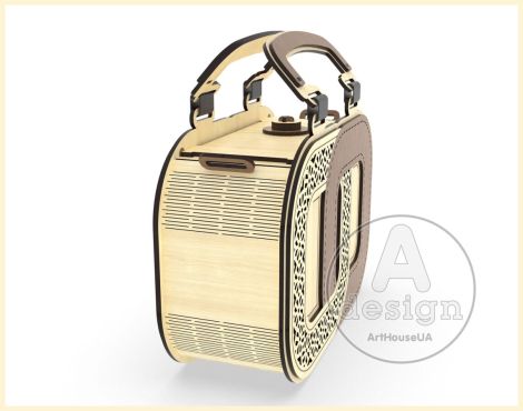 Bolso de madera vectorial SVG para corte láser - Diseño de mano y hombro, Archivo 95