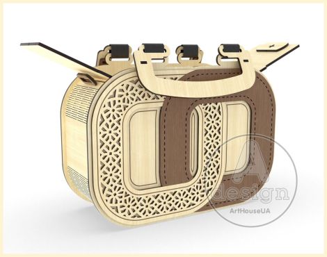 Bolso de madera vectorial SVG para corte láser - Diseño de mano y hombro, Archivo 95