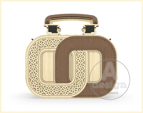 Bolso de madera vectorial SVG para corte láser - Diseño de mano y hombro, Archivo 95