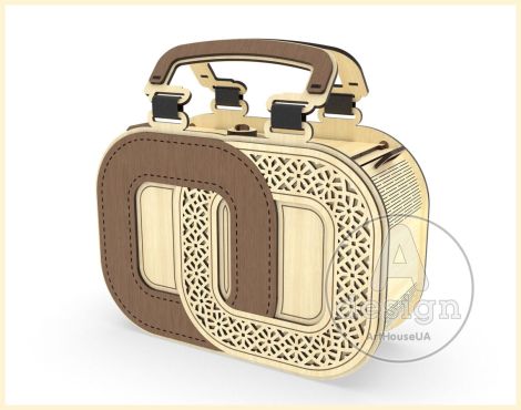 Bolso de madera vectorial SVG para corte láser - Diseño de mano y hombro, Archivo 95