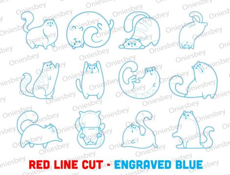 Pendientes de Gato Divertidos SVG - Bundle de Archivos de Corte Láser para Glowforge y Cri