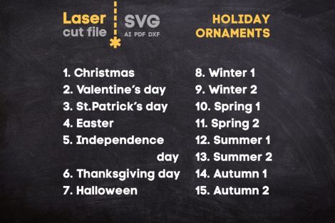 Paquete de llaveros SVG para corte láser: adornos navideños e intercambiables - Descarga i