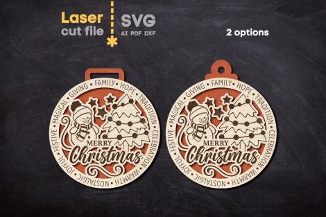 Paquete de llaveros SVG para corte láser: adornos navideños e intercambiables - Descarga i