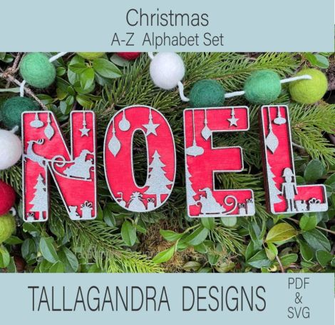 Alfabeto de Navidad en SVG - 26 Letras para Decoración y Manualidades Creativas