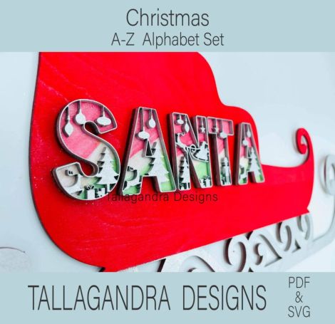 Alfabeto de Navidad en SVG - 26 Letras para Decoración y Manualidades Creativas