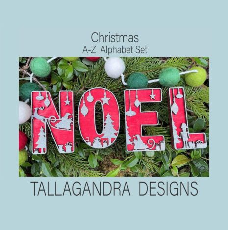 Alfabeto de Navidad en SVG - 26 Letras para Decoración y Manualidades Creativas