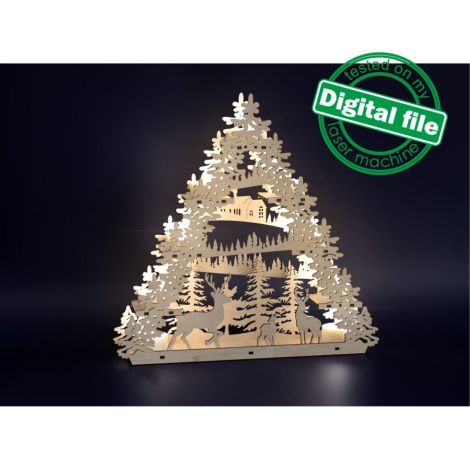 Arbol DXF y SVG para cortadoras láser: Portavelas, arco de luz y centro de mesa en madera