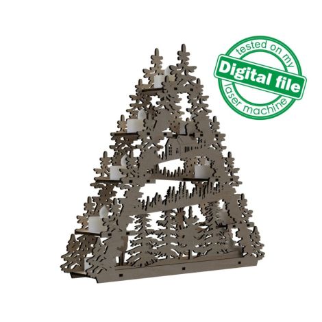 Arbol DXF y SVG para cortadoras láser: Portavelas, arco de luz y centro de mesa en madera