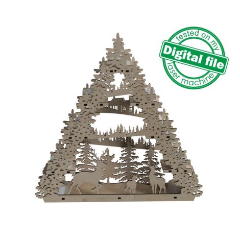 Arbol DXF y SVG para cortadoras láser: Portavelas, arco de luz y centro de mesa en madera
