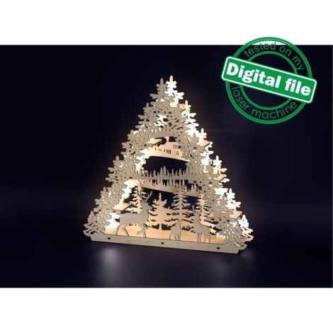 Arbol DXF y SVG para cortadoras láser: Portavelas, arco de luz y centro de mesa en madera