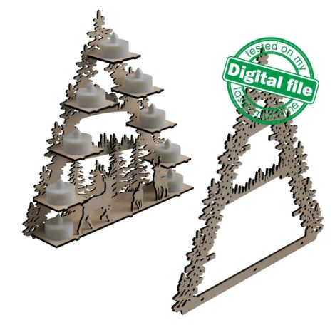 Arbol DXF y SVG para cortadoras láser: Portavelas, arco de luz y centro de mesa en madera