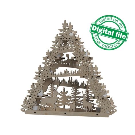 Arbol DXF y SVG para cortadoras láser: Portavelas, arco de luz y centro de mesa en madera