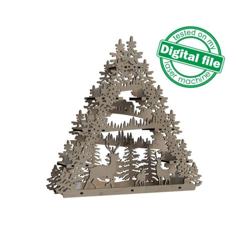 Arbol DXF y SVG para cortadoras láser: Portavelas, arco de luz y centro de mesa en madera
