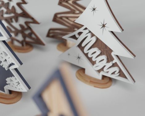 Diseños de Árboles de Navidad para Corte Láser - 10 Archivos SVG, DXF, DWG y AI