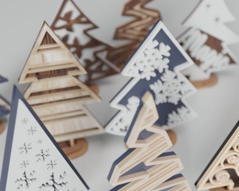 Diseños de Árboles de Navidad para Corte Láser - 10 Archivos SVG, DXF, DWG y AI