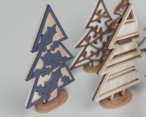 Diseños de Árboles de Navidad para Corte Láser - 10 Archivos SVG, DXF, DWG y AI