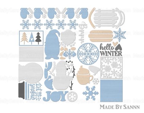 Poster de Navidad SVG con Gnomo y Muñeco de Nieve para Corte Láser y Glowforge