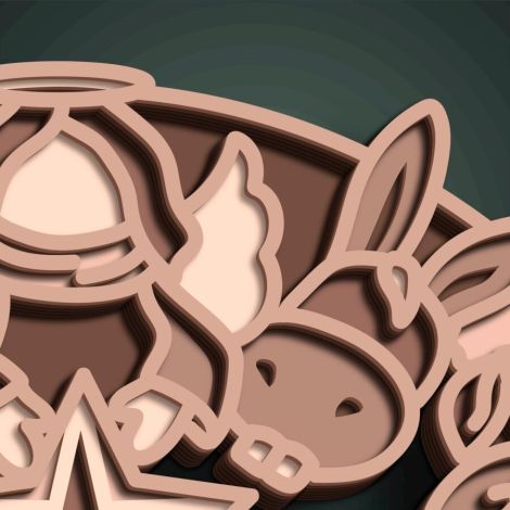Escena de la Natividad 3D en MDF para Corte Láser | Decoración Navideña DIY Multicapa