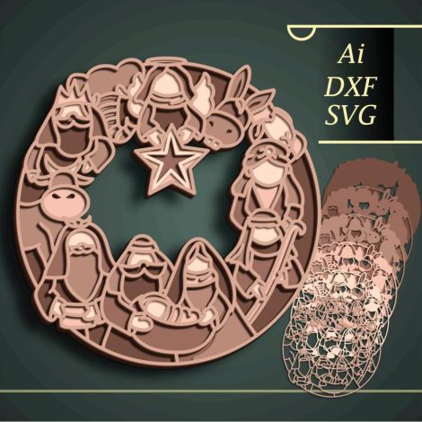 Escena de la Natividad 3D en MDF para Corte Láser | Decoración Navideña DIY Multicapa