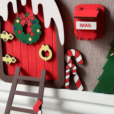 Buzón de Santa Claus para decorar habitaciones infantiles - Archivos de corte láser Navida