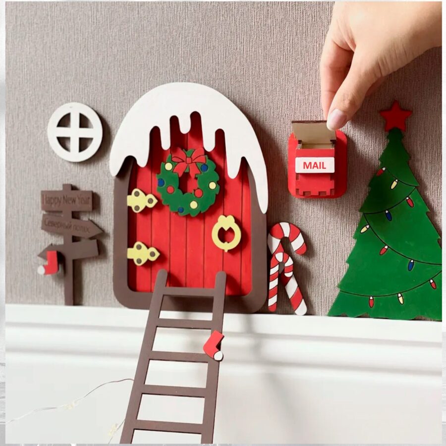 Buzón de Santa Claus para decorar habitaciones infantiles - Archivos de corte láser Navida