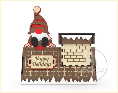Caja de Regalo Navidad - Archivo SVG para Corte Láser en Glowforge - Tarjeta Rompecabezas