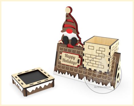Caja de Regalo Navidad - Archivo SVG para Corte Láser en Glowforge - Tarjeta Rompecabezas