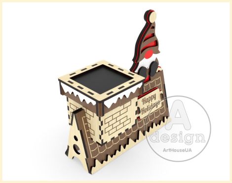 Caja de Regalo Navidad - Archivo SVG para Corte Láser en Glowforge - Tarjeta Rompecabezas