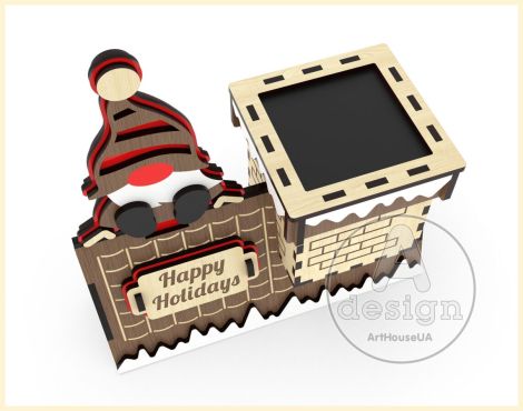 Caja de Regalo Navidad - Archivo SVG para Corte Láser en Glowforge - Tarjeta Rompecabezas
