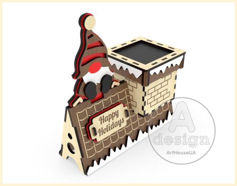 Caja de Regalo Navidad - Archivo SVG para Corte Láser en Glowforge - Tarjeta Rompecabezas