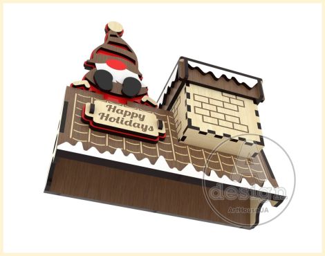 Caja de Regalo Navidad - Archivo SVG para Corte Láser en Glowforge - Tarjeta Rompecabezas