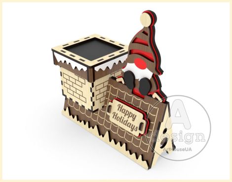 Caja de Regalo Navidad - Archivo SVG para Corte Láser en Glowforge - Tarjeta Rompecabezas