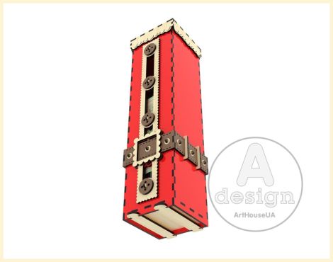 Caja de vino navideña cortada con láser - Soporte y bolsa para botellas - Archivo SVG Ver.