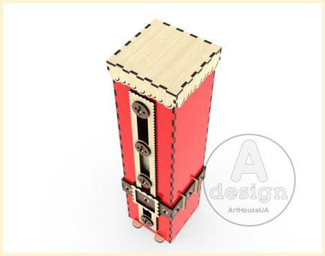 Caja de vino navideña cortada con láser - Soporte y bolsa para botellas - Archivo SVG Ver.