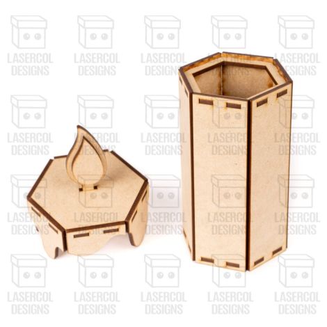 Caja de Vela Navideña - Archivos Cortados por Láser SVG DXF PDF Ai para Glowforge - Descar