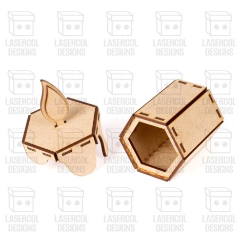 Caja de Vela Navideña - Archivos Cortados por Láser SVG DXF PDF Ai para Glowforge - Descar