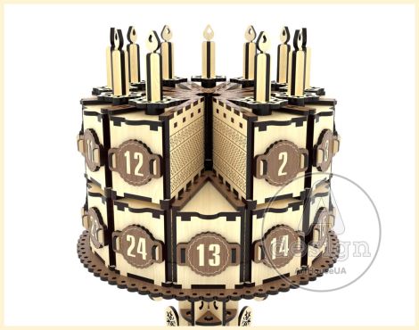 Calendario de Adviento cortado a láser con 24 cajones, decoración navideña exclusiva 2023