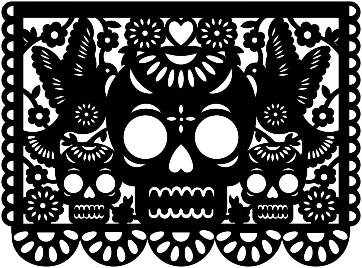 Papel Picado de Calavera: Decoración Festiva para el Día de Muertos