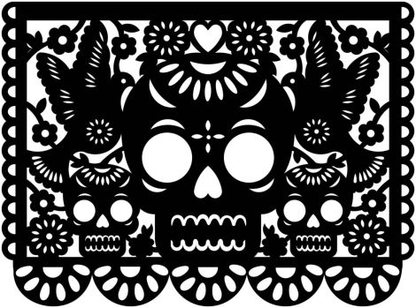 Papel Picado de Calavera: Decoración Festiva para el Día de Muertos